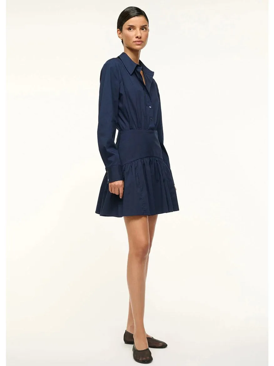 STAUD Rocco Mini Dress in Navy