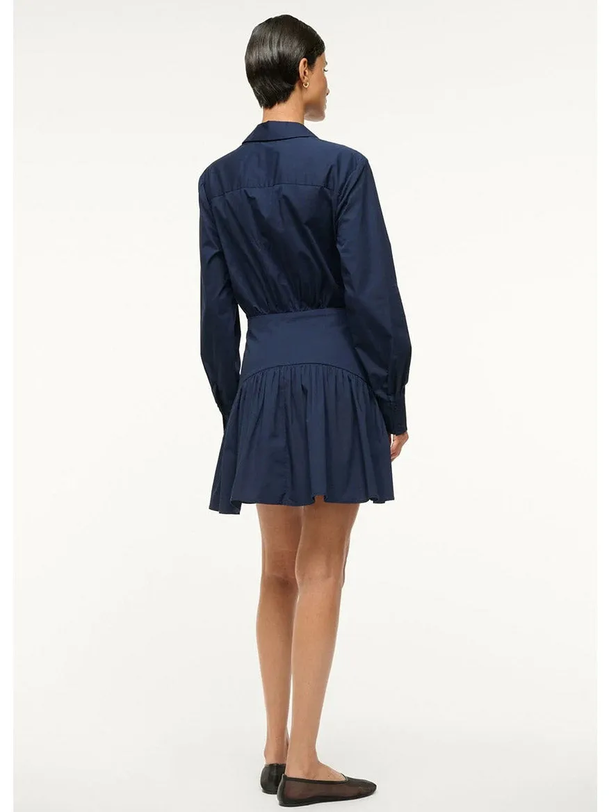 STAUD Rocco Mini Dress in Navy