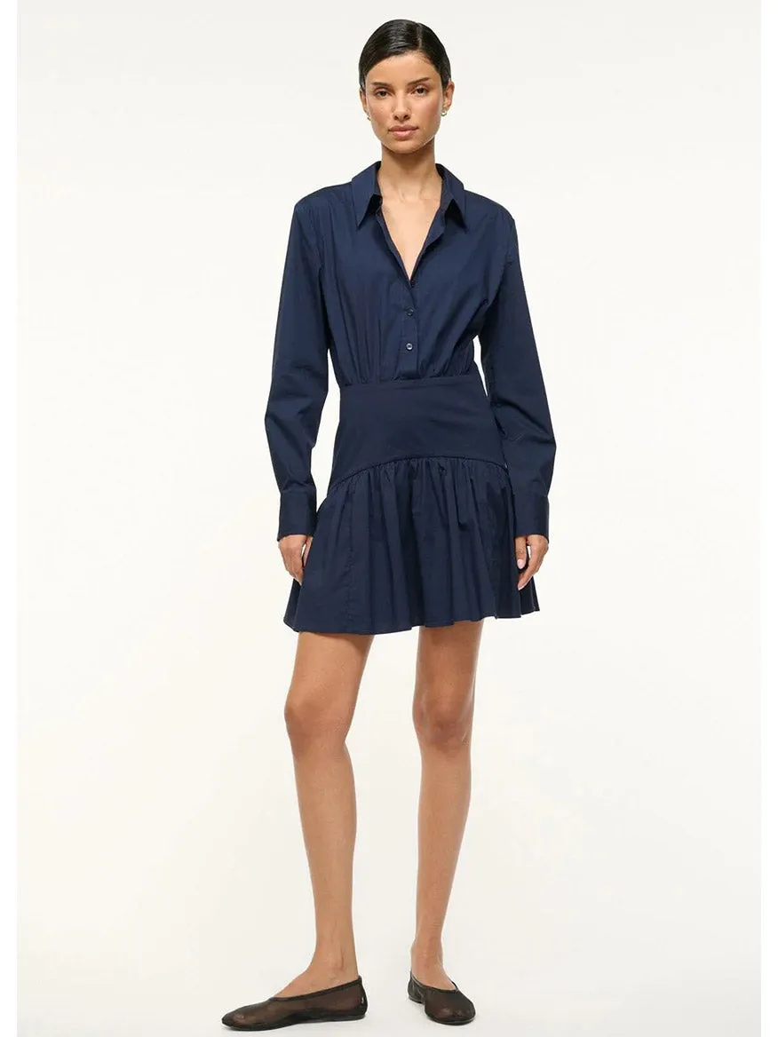 STAUD Rocco Mini Dress in Navy