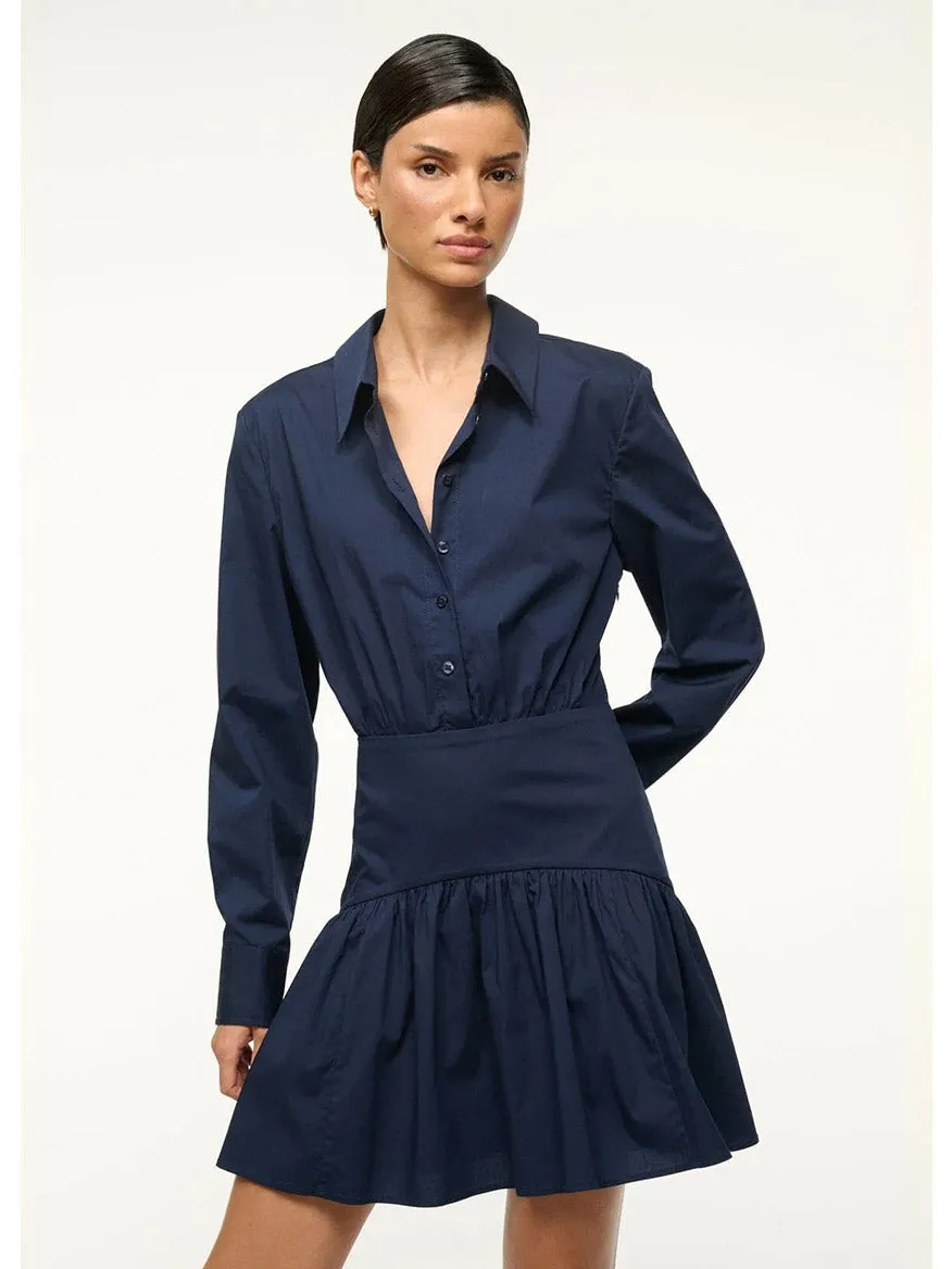 STAUD Rocco Mini Dress in Navy