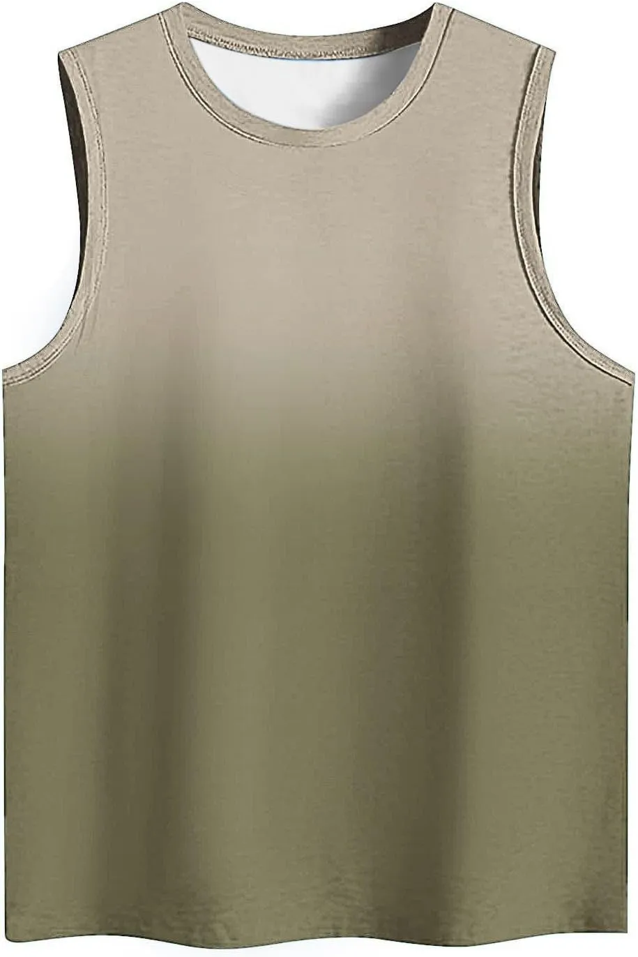 Tank Tops for Women Summer Casual Gradient Color Sleeveless Round Neck Clothes Soft Fashion Vacation Tunic Tank 2025