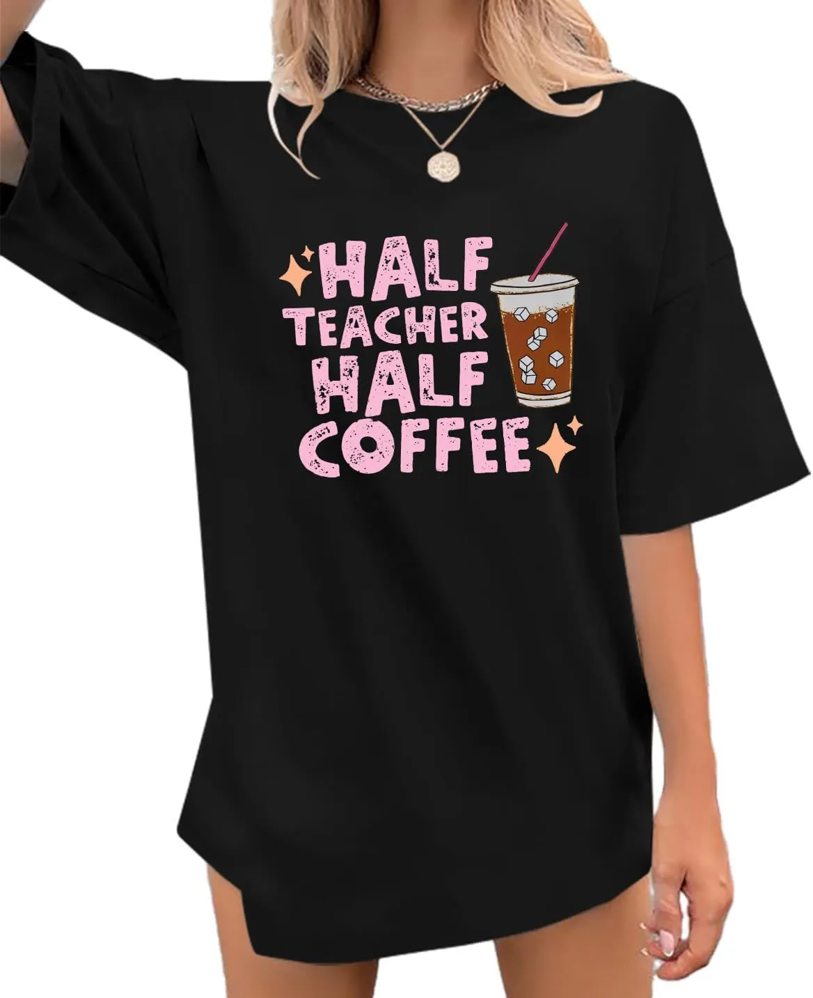 Teacher Shirts for Women Fri Yay Teacher Oversized Shirts Teacher Team Appreciation Gift Letter Printed Tee Tops