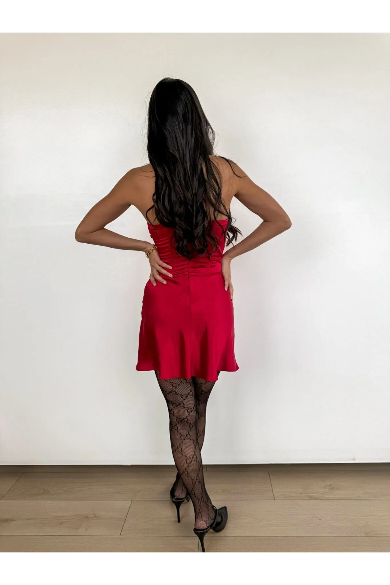 Tempe Corset Mini Dress - Ruby