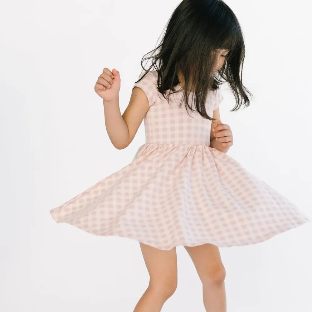 The Summer Sleeve Ballet Dress in Lilac Gingham