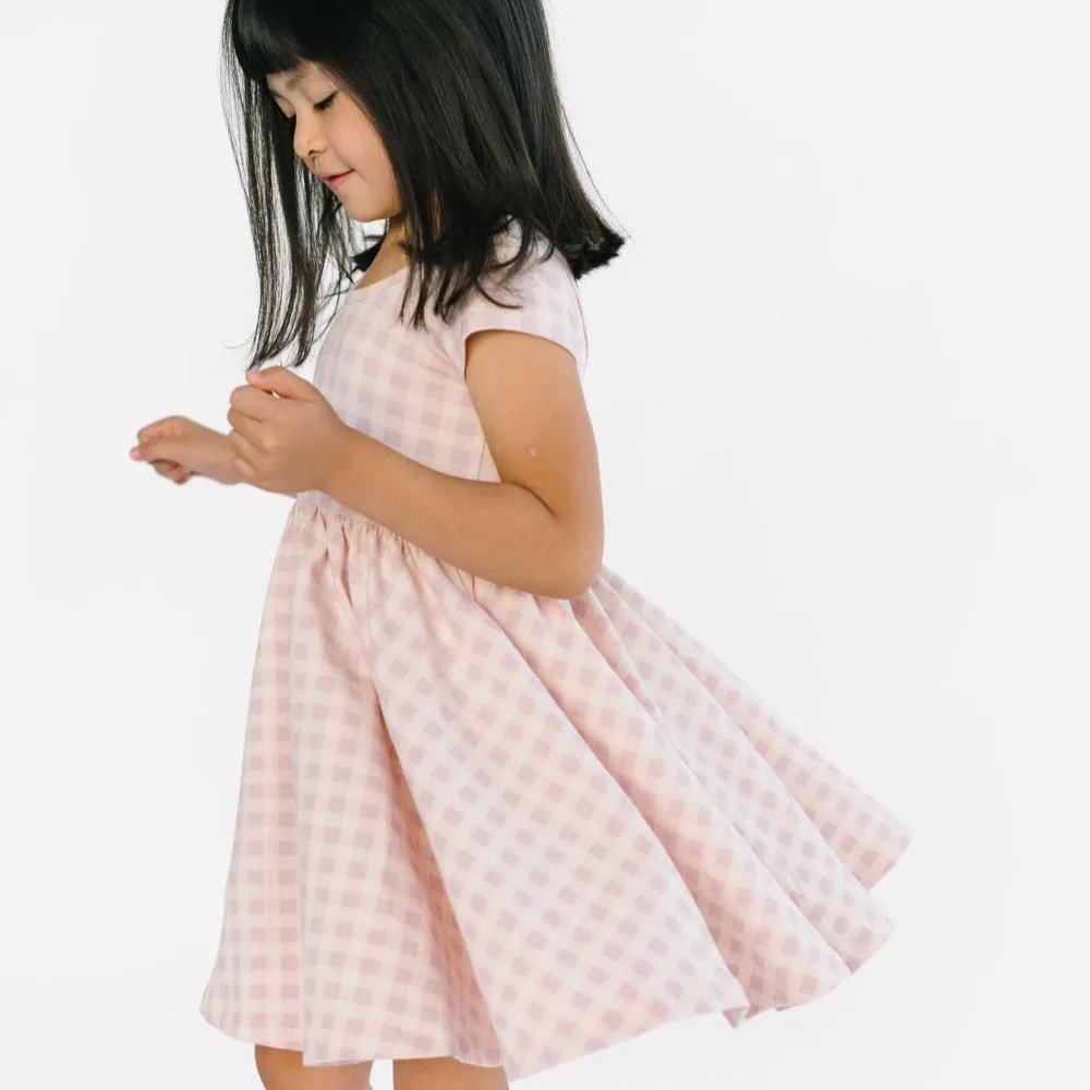 The Summer Sleeve Ballet Dress in Lilac Gingham