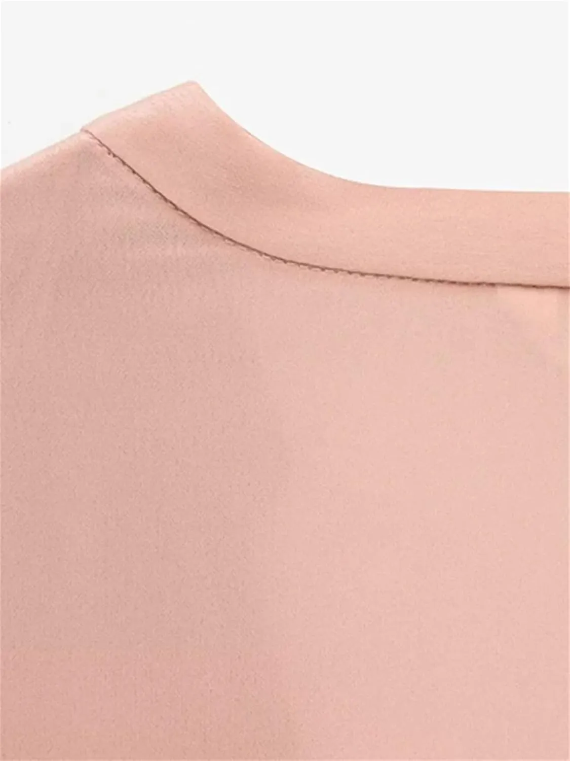 Women's Button Front Shirt V Neck Long Sleeve Casual Lightweight Loose Chic Top