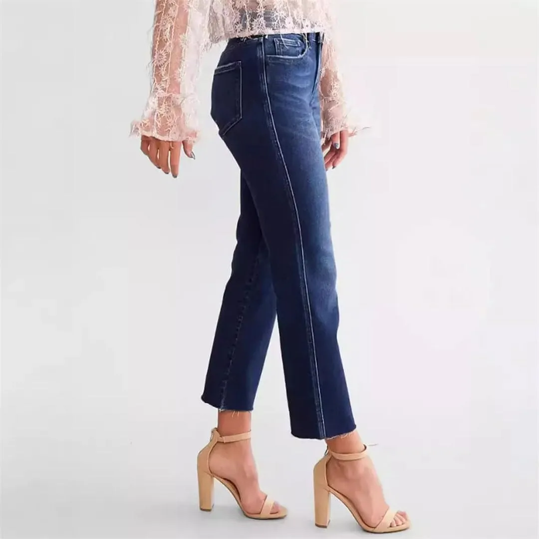 Women's Casual Jeans High Waist Stretch Slim Fashion Flare Jeans