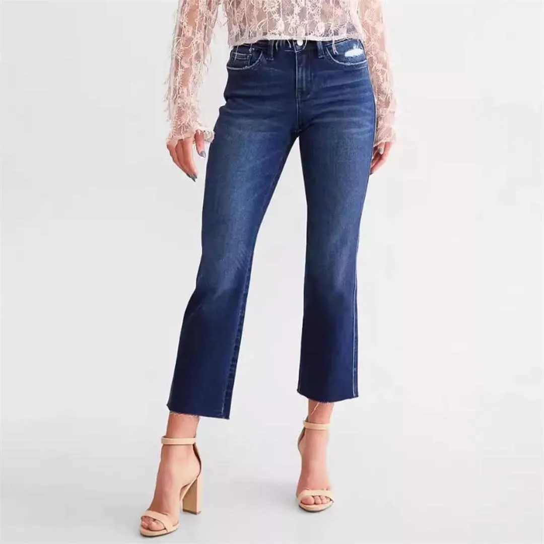 Women's Casual Jeans High Waist Stretch Slim Fashion Flare Jeans