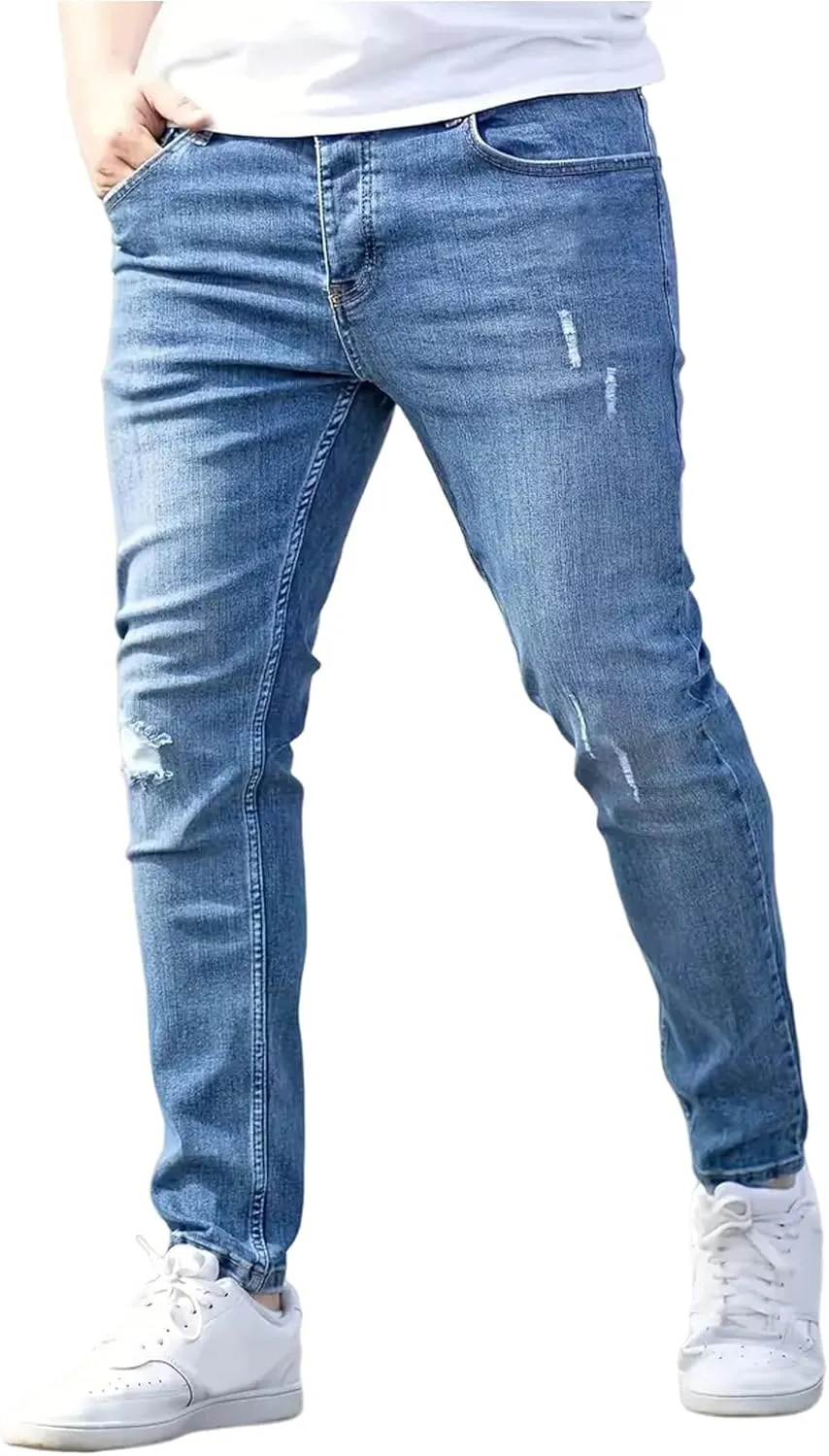 ZAFUL Men's Skinny Jeans Slim Fit Stretch Jeans Washed Flex Jeans Fashion Denim Pants
