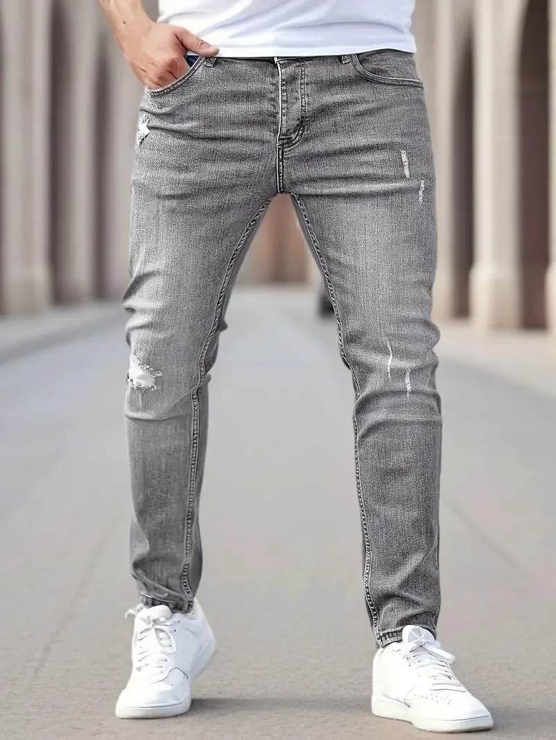 ZAFUL Men's Skinny Jeans Slim Fit Stretch Jeans Washed Flex Jeans Fashion Denim Pants